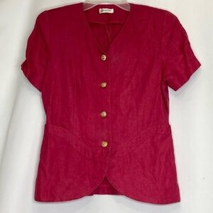 Lynn La‎ Cava Button Up Blouse Vintage size m No size tag Look at Measurements